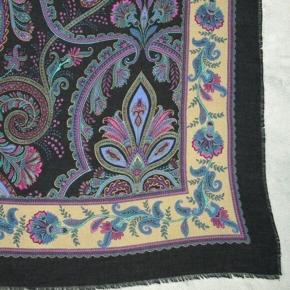 Vintage Italian Renaissance Paisley Scarf 46x46 - Picture 7 of 9